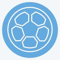 football icône - style yeux bleus - illustration simple vecteur