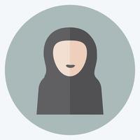 icône femme islamique - style plat - illustration simple vecteur