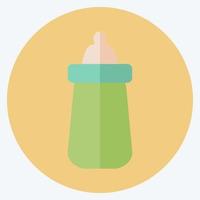 bouteille de lait icône 2 - style plat - illustration simple vecteur
