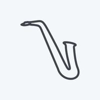 icône saxophone - style de ligne - illustration simple, bonne pour les impressions, les annonces, etc. vecteur