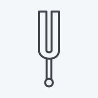 fourchette musicale icône - style de ligne - illustration simple, bonne pour les impressions, les annonces, etc. vecteur