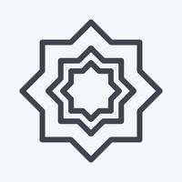 icône étoile islamique - style de ligne - illustration simple vecteur