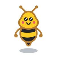 illustration plate du personnage mignon d'abeille volant, vecteur coloré de dessin au trait