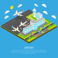 Affiche de l&#39;aéroport isométrique vecteur