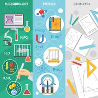 ensemble de bannière plat science 3 vecteur