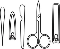 manucure un contour d'ensemble de pédicure vecteur