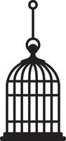 silhouette de cage à oiseaux simple vecteur