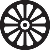 silhouette de roue de chariot vecteur