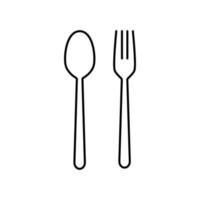 icône de vecteur de cuillère et fourchette
