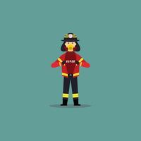 illustration de dessin animé de super pompier vecteur