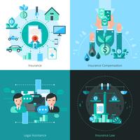 Business Insurance Concept Icons Set vecteur