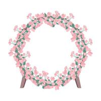 porte d'ornement floral semi plat couleur objet vectoriel