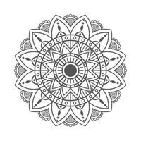 mandala sur fond blanc pour cahier de coloriage vecteur