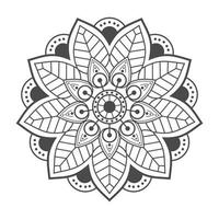 mandala de style feuille de fleur pour livre de coloriage vecteur