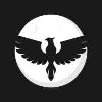 illustration vectorielle du logo de l'aigle de la lune. parfait à utiliser pour une entreprise technologique vecteur