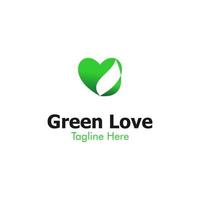 illustration vectorielle du logo de l'amour vert. parfait à utiliser pour une entreprise technologique vecteur