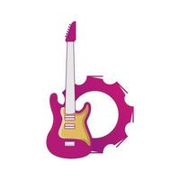 illustration vectorielle du logo de réparation de guitare. parfait à utiliser pour l'entreprise de réparation vecteur