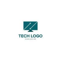 illustration vectorielle du logo tech télévision. parfait à utiliser pour une entreprise technologique vecteur
