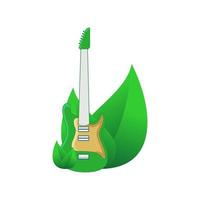 illustration vectorielle du logo de la guitare nature. parfait à utiliser pour une entreprise de musique vecteur