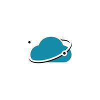 illustration vectorielle du logo de la planète nuage. parfait à utiliser pour une entreprise technologique vecteur