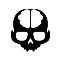 illustration vectorielle du logo du cerveau du crâne. parfait à utiliser pour une entreprise technologique vecteur