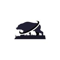 illustration vectorielle du logo de l'ours grizzly. parfait à utiliser pour une entreprise technologique vecteur