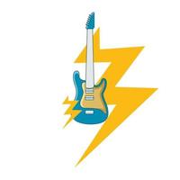 illustration vectorielle du logo de la guitare Thunder. parfait à utiliser pour une entreprise de musique vecteur