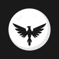 illustration vectorielle du logo de l'aigle de la lune. parfait à utiliser pour une entreprise technologique vecteur