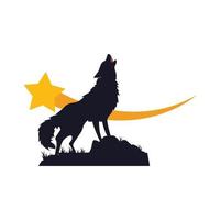 illustration vectorielle du logo star wolf. parfait à utiliser pour une entreprise technologique vecteur