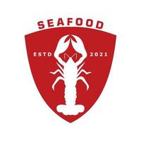 illustration vectorielle du logo du restaurant de fruits de mer au homard. parfait à utiliser pour une entreprise alimentaire vecteur