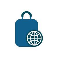 illustration vectorielle du logo global de la valise. parfait à utiliser pour une entreprise technologique vecteur