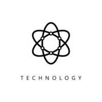 illustration vectorielle du logo de la technologie ovale. parfait à utiliser pour une entreprise technologique