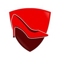 illustration vectorielle du logo de bouclier de talons hauts. parfait à utiliser pour une entreprise de mode vecteur