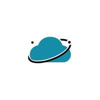 illustration vectorielle du logo de la planète nuage. parfait à utiliser pour une entreprise technologique vecteur
