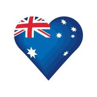 drapeau australie en coeur vecteur