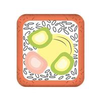 icône plate de sushi vecteur