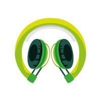 gadget de casque vert vecteur