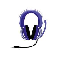 casque violet avec microphone vecteur