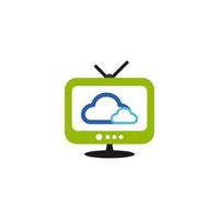 illustration vectorielle de la télévision en nuage. parfait à utiliser pour une entreprise technologique vecteur