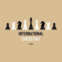 inspirations du logo de la journée internationale des échecs vecteur