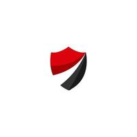 illustration vectorielle du logo bouclier rouge et noir vecteur