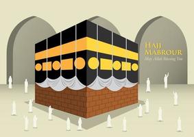 les musulmans autour de la kaaba vecteur