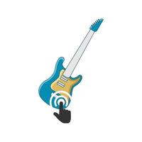 illustration vectorielle du logo des applications de guitare. parfait à utiliser pour la musique ou la société de jeux vecteur