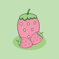 vecteur, illustration, de, a, paquet, fraise, fruit vecteur