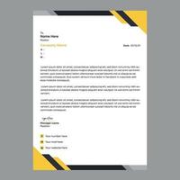 vecteur de conception de papier à en-tête jaune pro pour les entreprises, modèle de vecteur de conception de papier à en-tête d'entreprise moderne