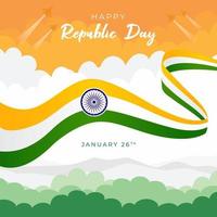 joyeux jour de la république du 26 janvier indien design de fond illustration vecteur