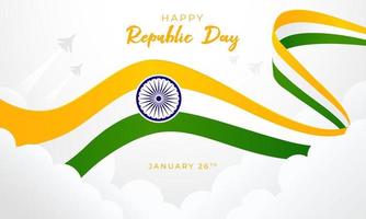 joyeux jour de la république indienne le 26 janvier design de fond illustration vecteur