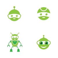 illustration de l'icône vecteur logo vert robot