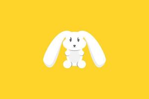 illustration de plat animal lapin mignon vecteur