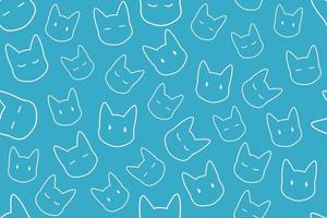conception de motif bleu sans couture de ligne de chat simple vecteur